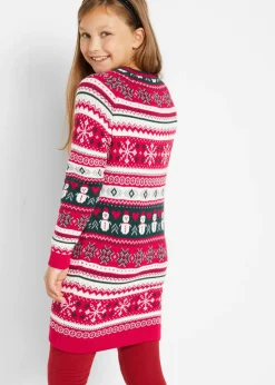 Vestido de punto con motivo invernal para niñas