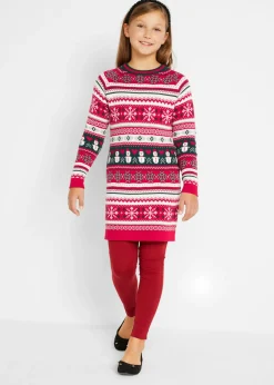 Vestido de punto con motivo invernal para niñas