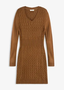 Vestido de punto con patrón trenzado