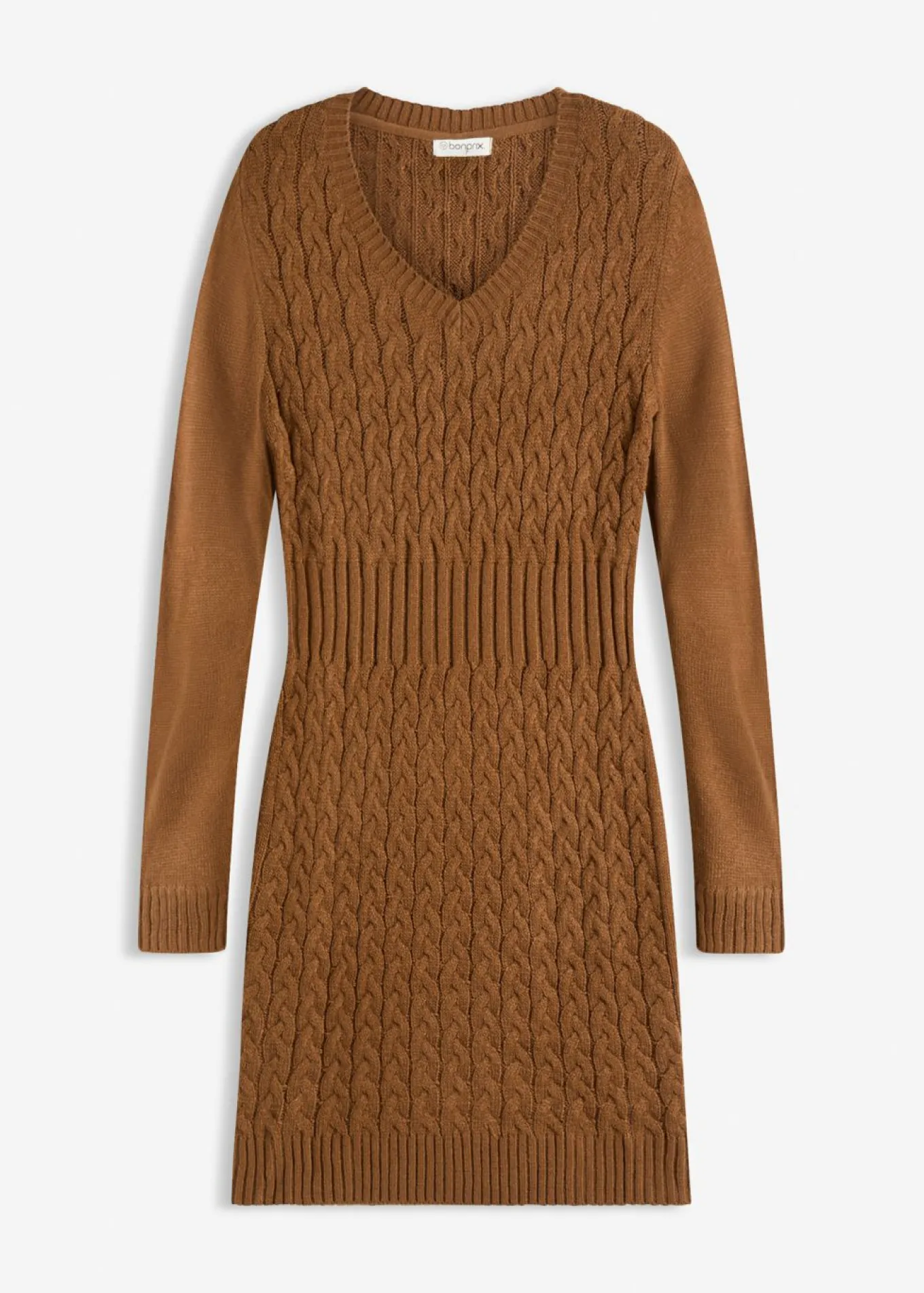 Vestido de punto con patrón trenzado