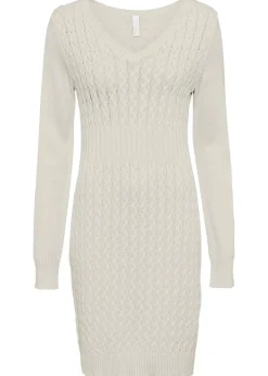 Vestido de punto con patrón trenzado