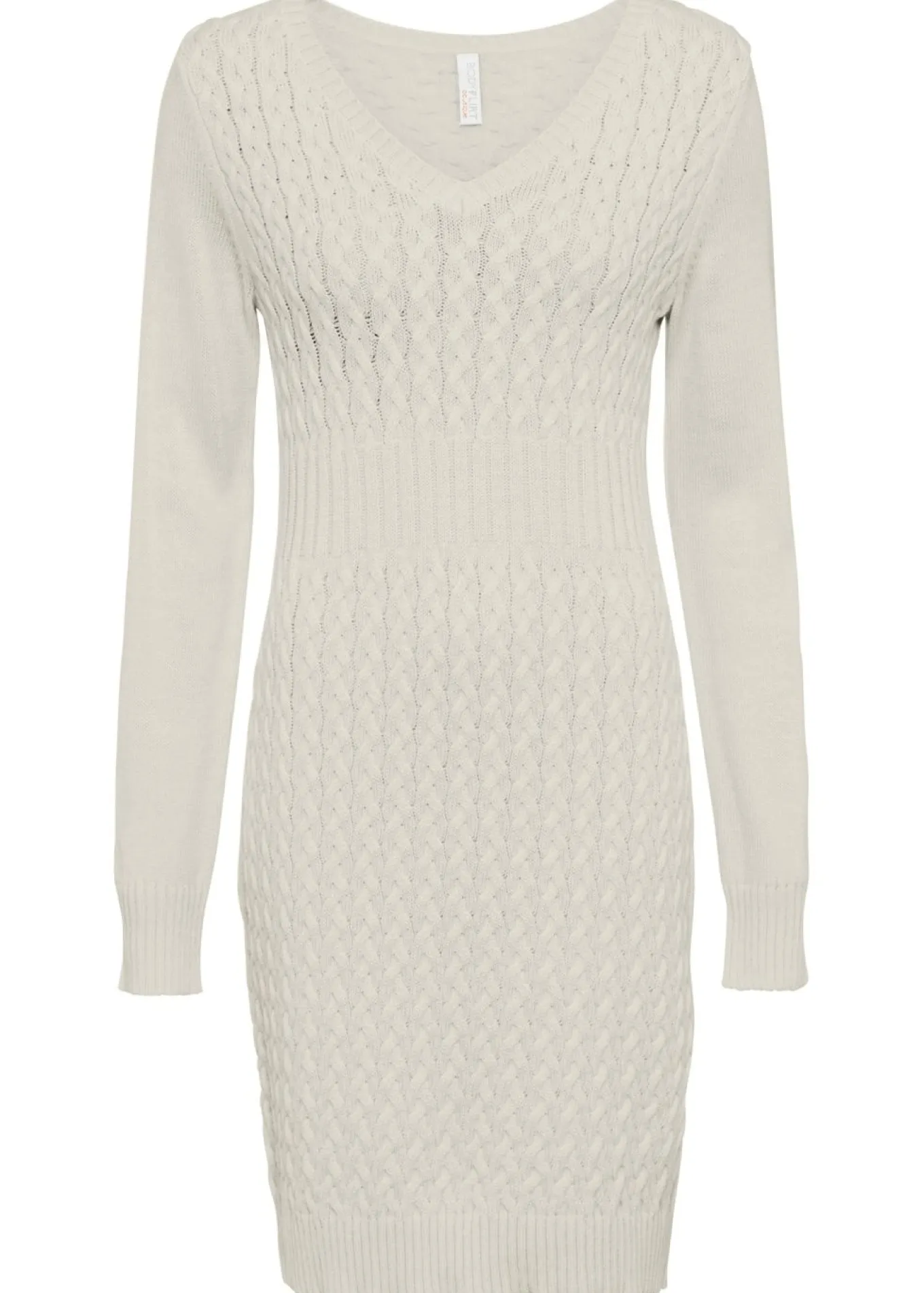 Vestido de punto con patrón trenzado