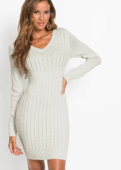 Vestido de punto con patrón trenzado