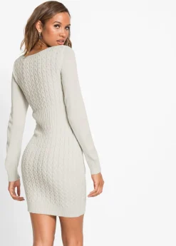 Vestido de punto con patrón trenzado