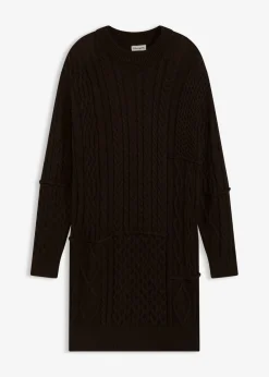 Vestido de punto con patrón trenzado