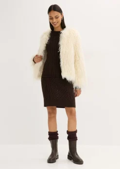 Vestido de punto con patrón trenzado