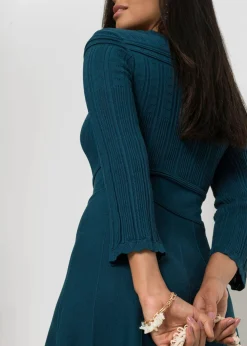 Vestido de punto con patrón ajour