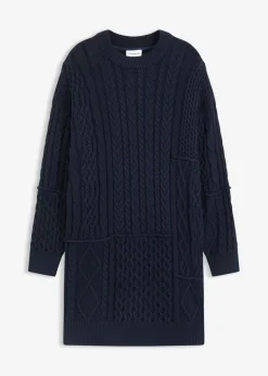 Vestido de punto con patrón trenzado