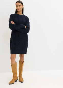 Vestido de punto con patrón trenzado