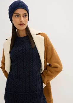 Vestido de punto con patrón trenzado