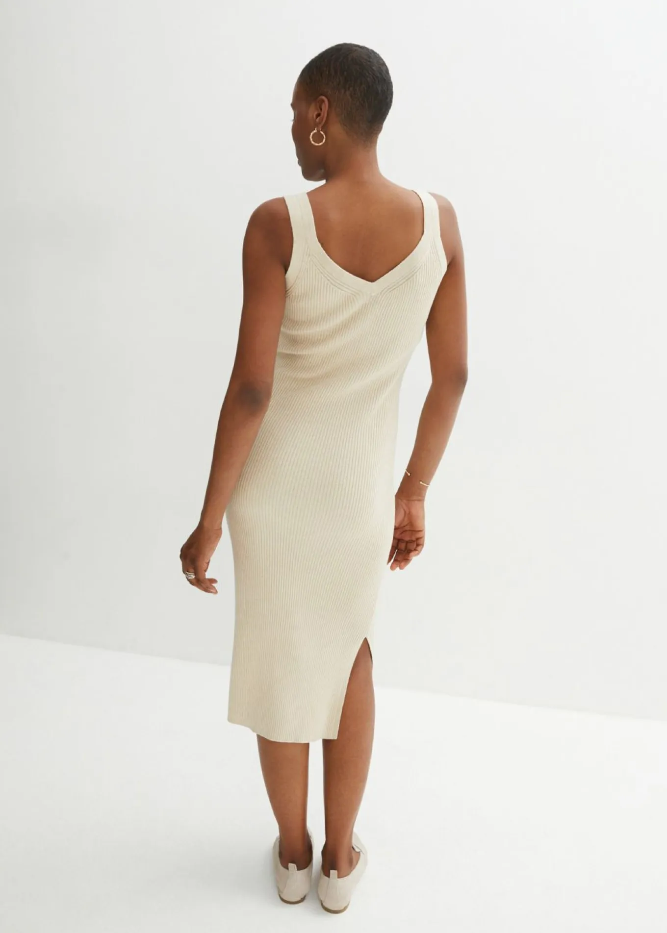 Vestido de punto con seda
