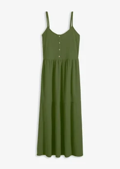 Vestido de punto con volantes y botones decorativos