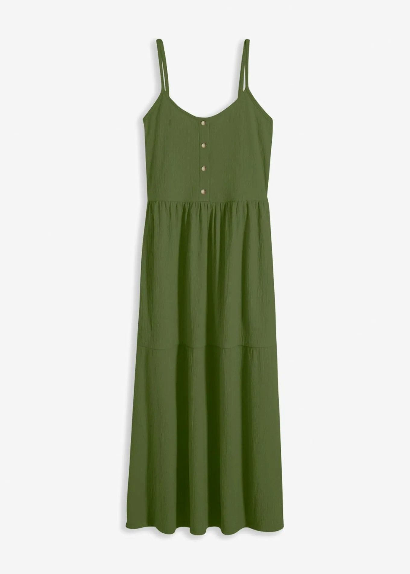 Vestido de punto con volantes y botones decorativos