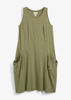 Vestido de punto de algodón con bolsillos