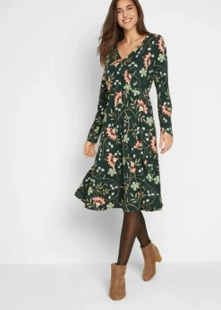 Vestido de punto de algodón con diseño cruzado