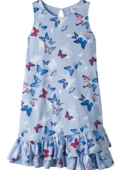Vestido de punto de algodón orgánico puro con volante