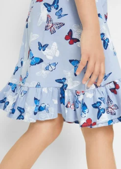 Vestido de punto de algodón orgánico puro con volante