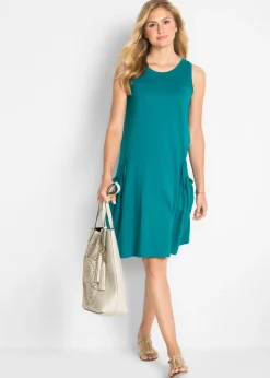 Vestido de punto de algodón con bolsillos