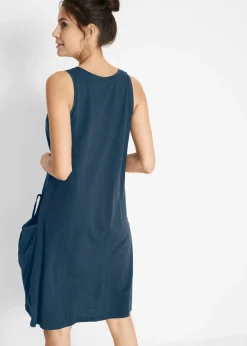 Vestido de punto de algodón con bolsillos