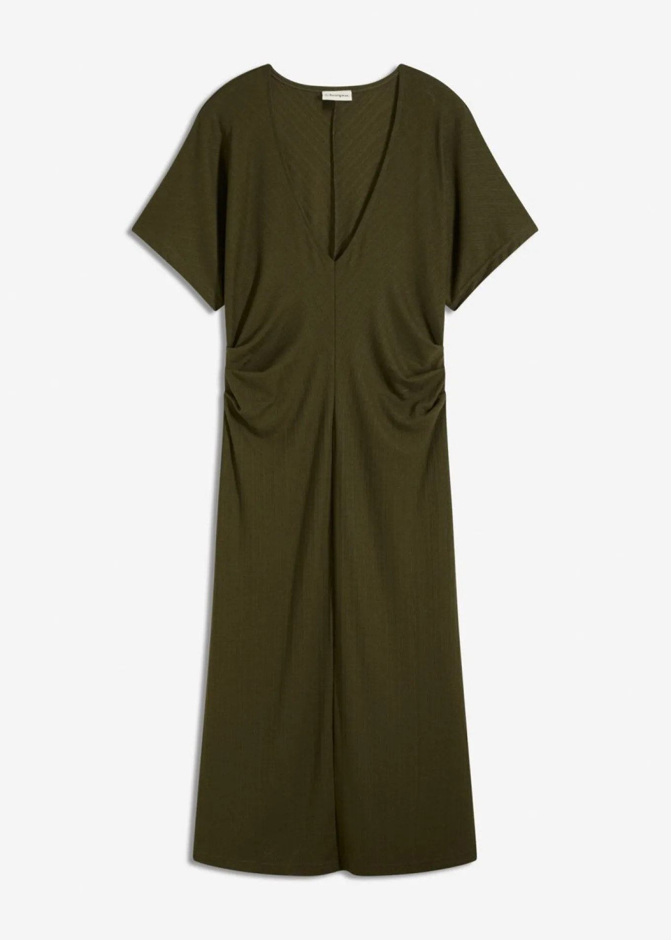 Vestido de punto de canalé con fruncido lateral