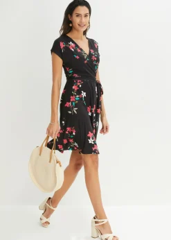 Vestido de punto de diseño cruzado