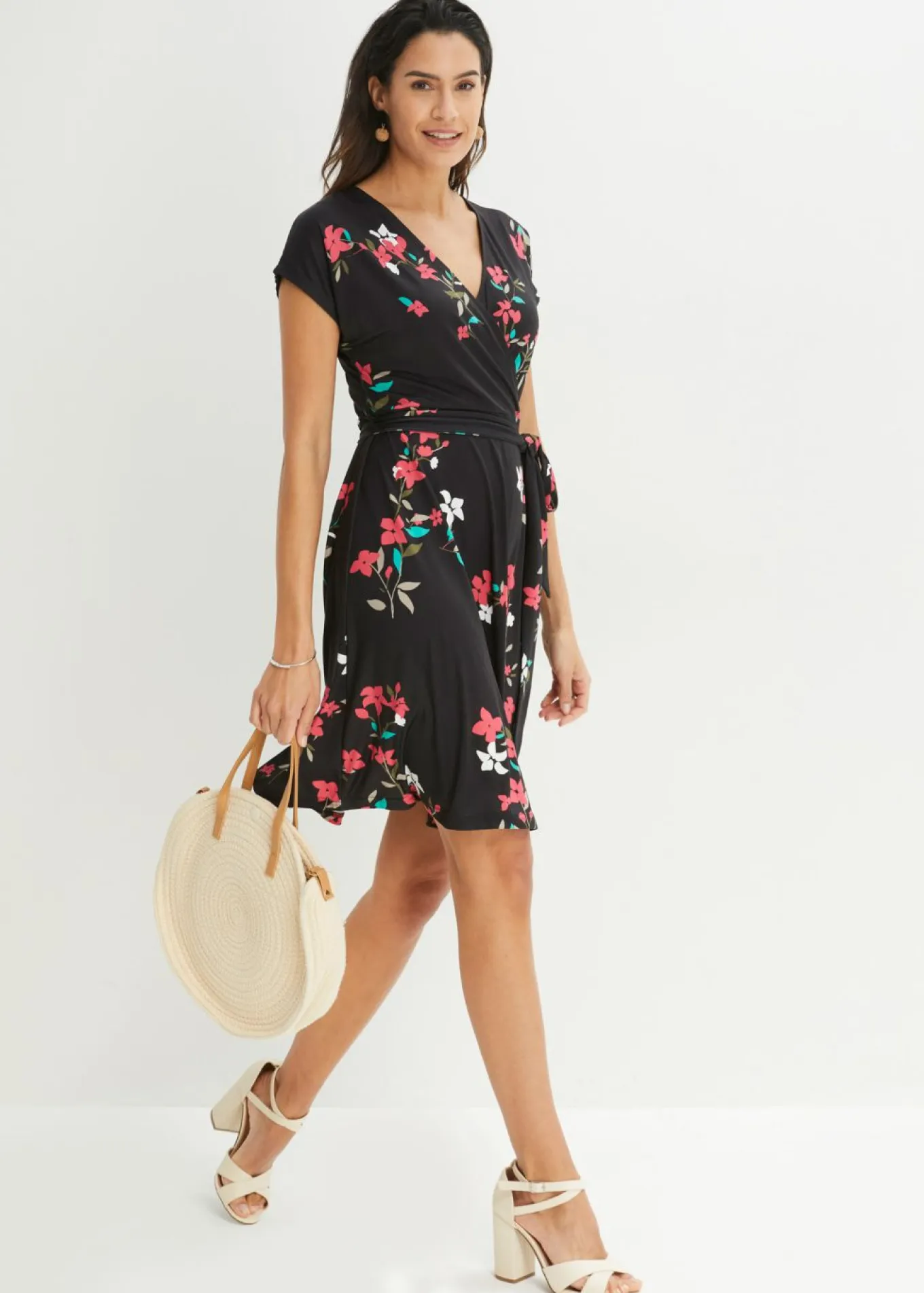 Vestido de punto de diseño cruzado