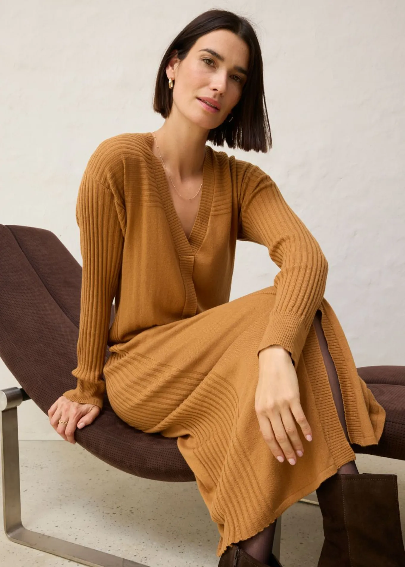Vestido de punto de lana merina