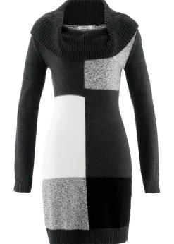 Vestido de punto de manga larga hasta la rodilla
