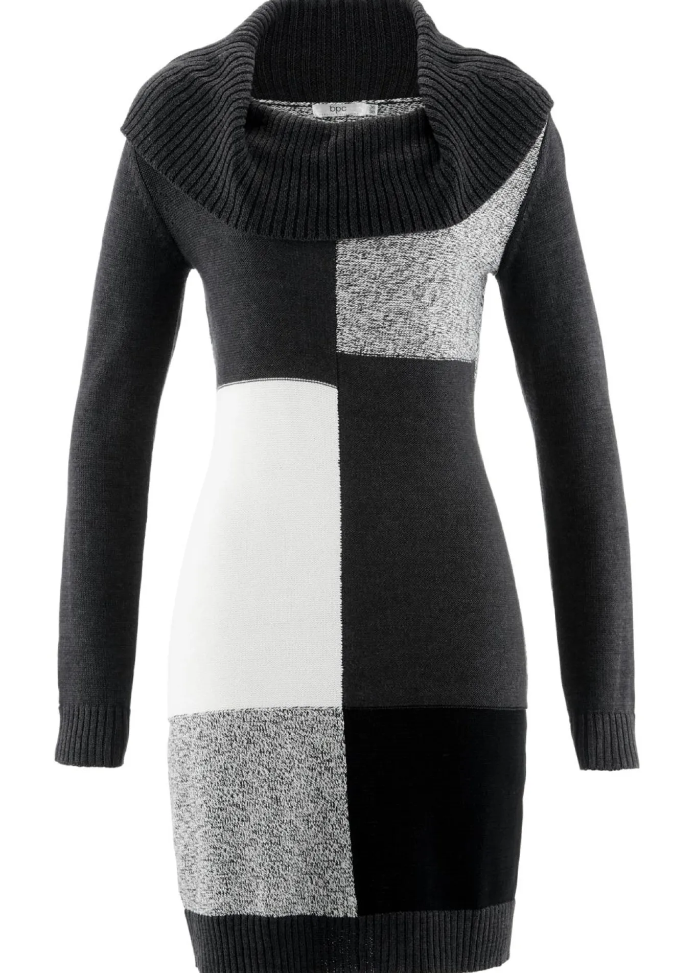 Vestido de punto de manga larga hasta la rodilla
