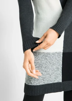Vestido de punto de manga larga hasta la rodilla