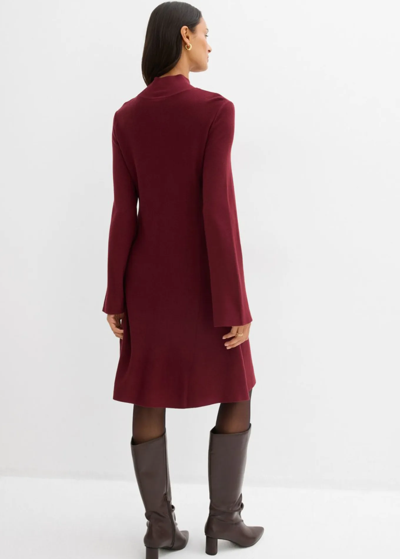 Vestido de punto de mezcla de viscosa con línea en A