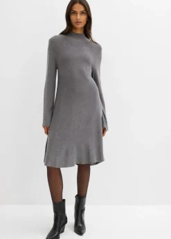 Vestido de punto de mezcla de viscosa con línea en A