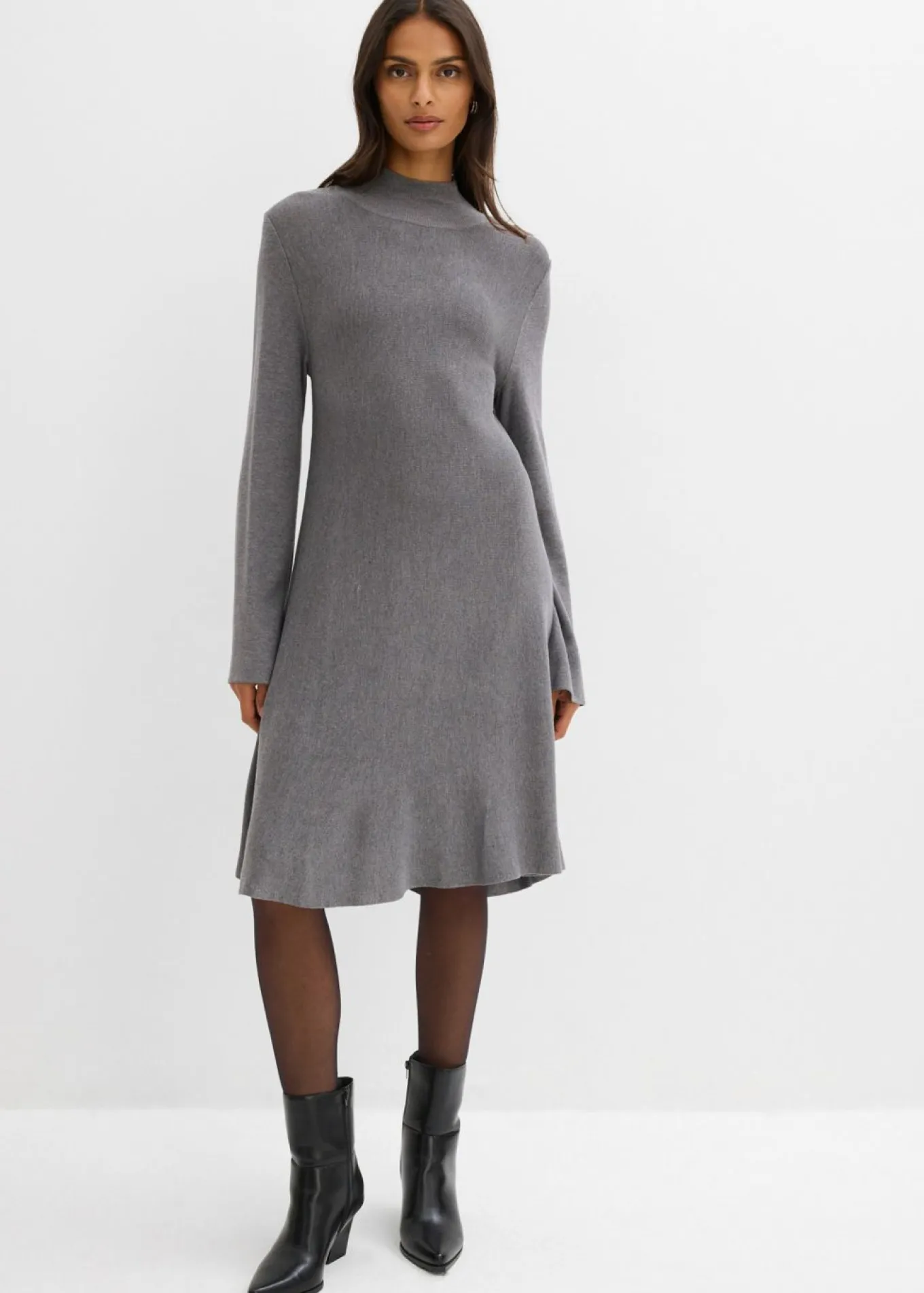 Vestido de punto de mezcla de viscosa con línea en A