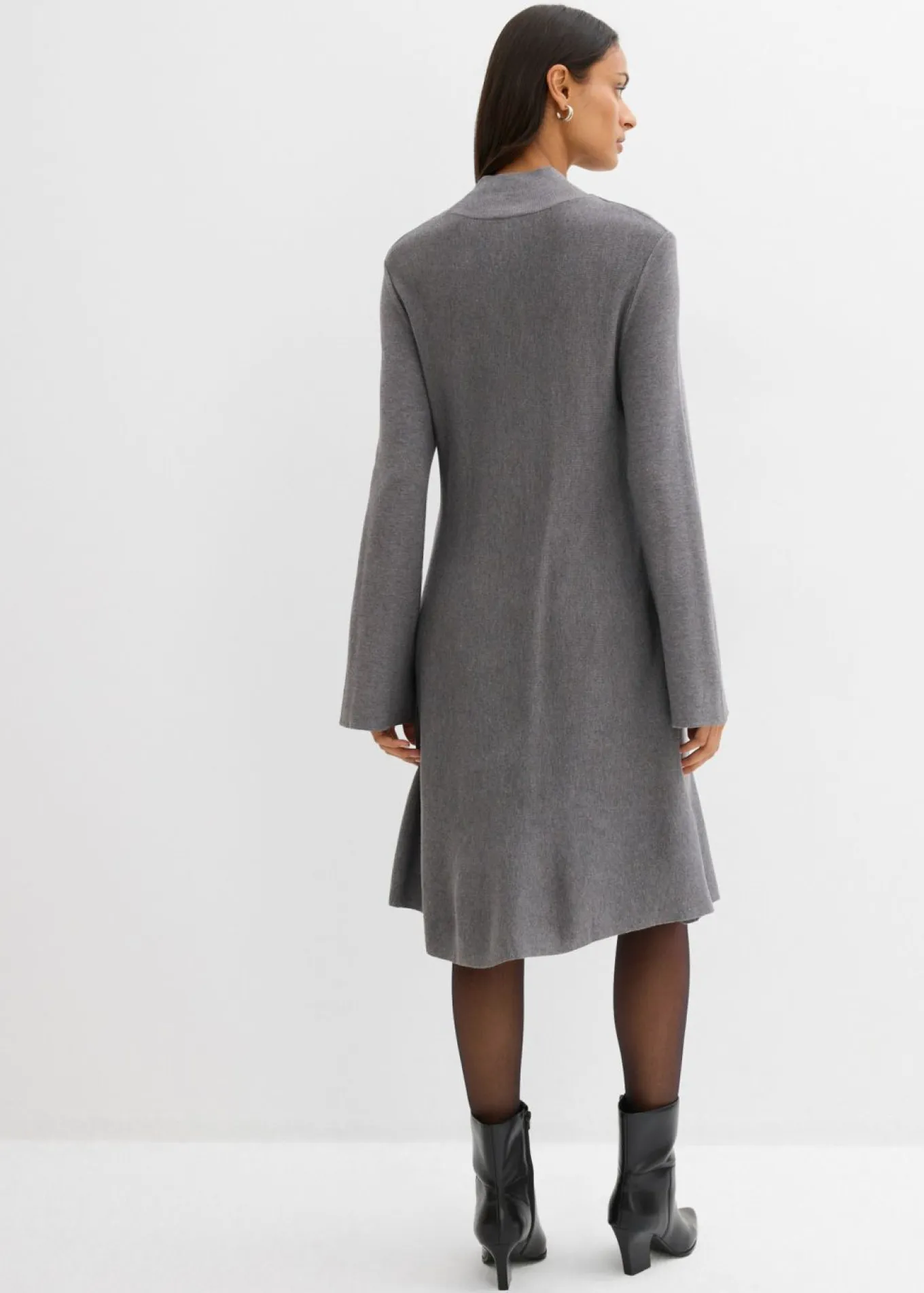 Vestido de punto de mezcla de viscosa con línea en A