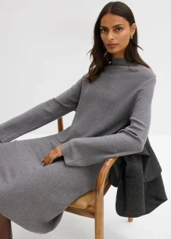 Vestido de punto de mezcla de viscosa con línea en A