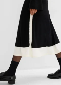 Vestido de punto de mezcla de viscosa con detalles en contraste
