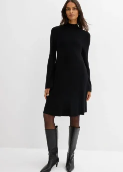 Vestido de punto de mezcla de viscosa con línea en A