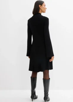 Vestido de punto de mezcla de viscosa con línea en A