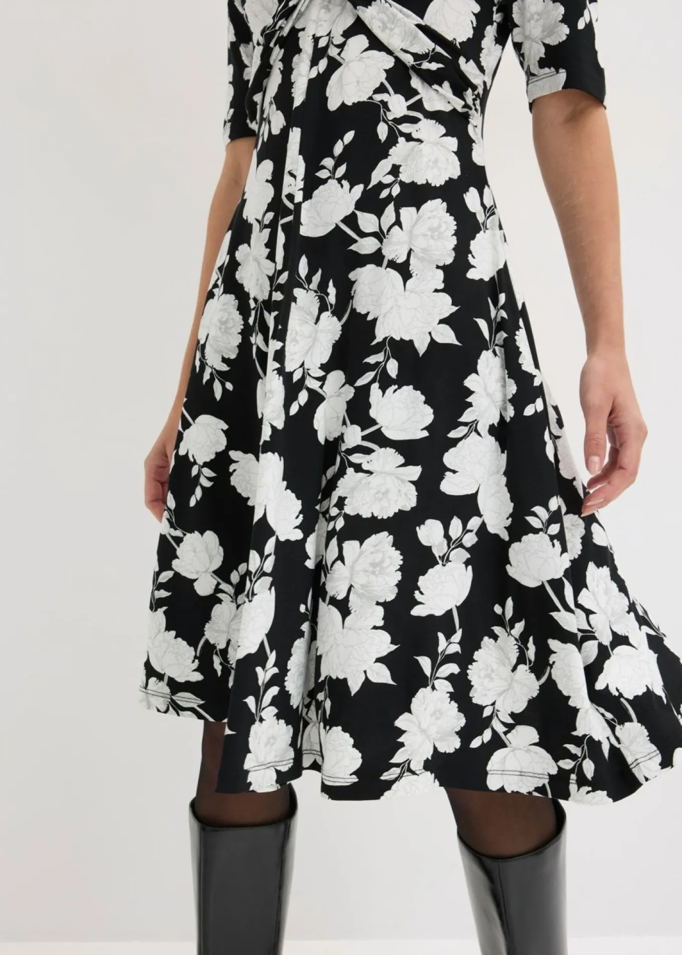 Vestido de punto de mezcla de viscosa con drapeado