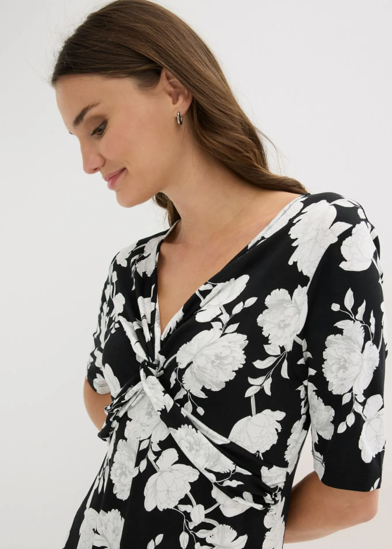 Vestido de punto de mezcla de viscosa con drapeado