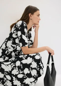 Vestido de punto de mezcla de viscosa con drapeado