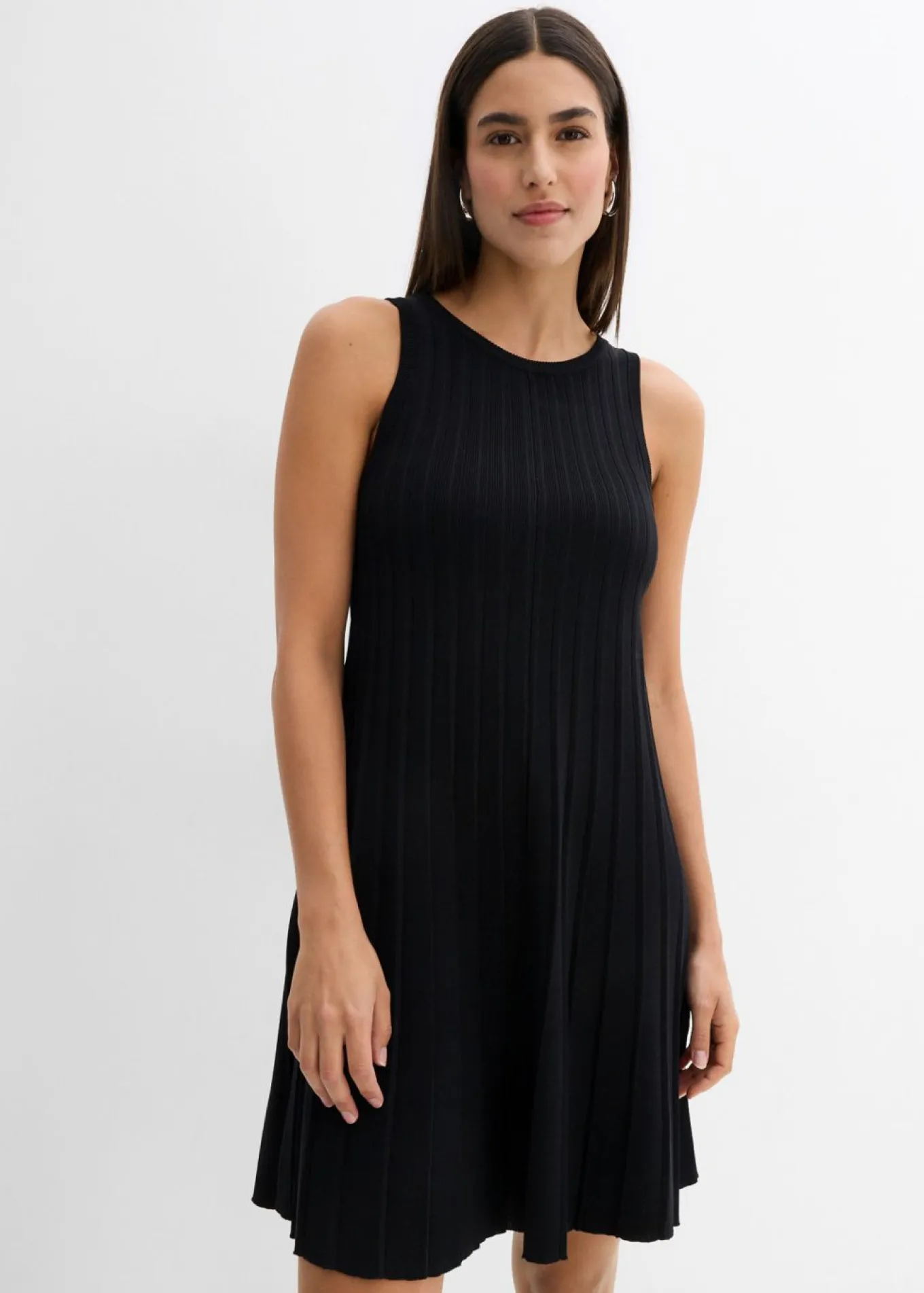 Vestido de punto de mezcla de viscosa con línea en A