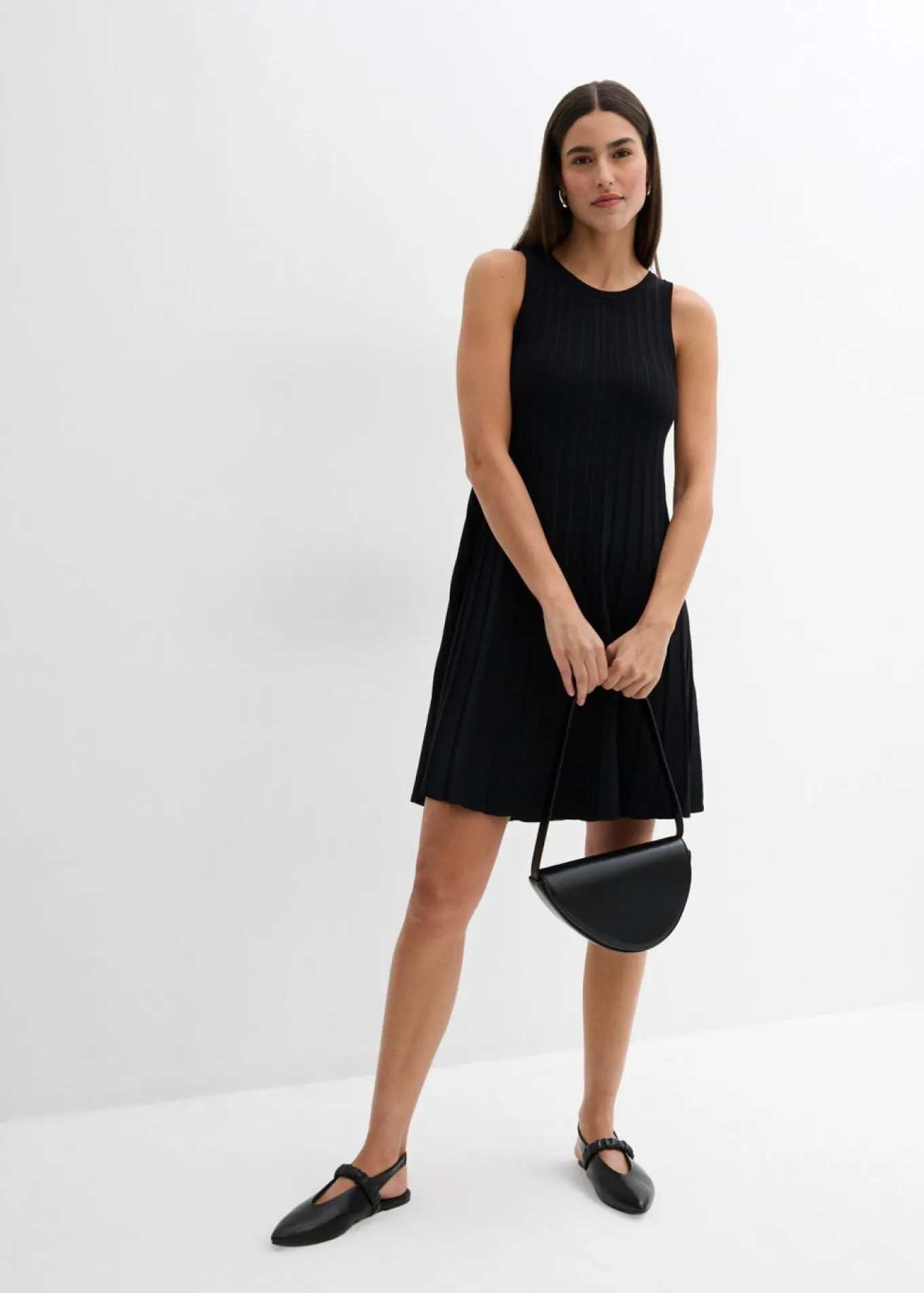 Vestido de punto de mezcla de viscosa con línea en A