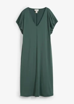 Vestido de punto de mezcla de viscosa con escote en V