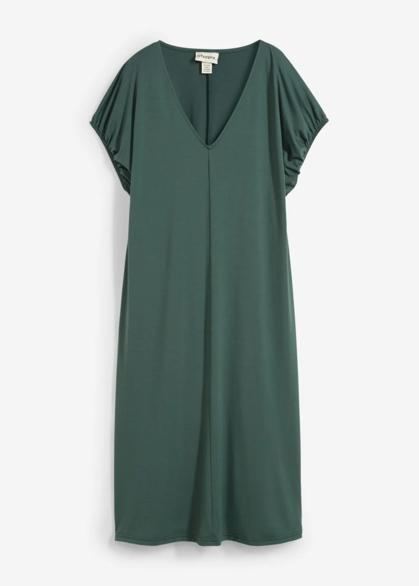 Vestido de punto de mezcla de viscosa con escote en V