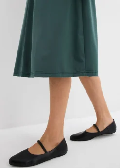 Vestido de punto de mezcla de viscosa con escote en V