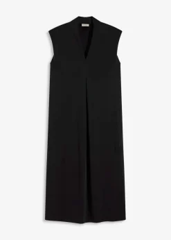 Vestido de punto de piqué de viscosa con hombreras