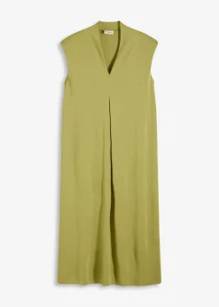 Vestido de punto de piqué de viscosa con hombreras