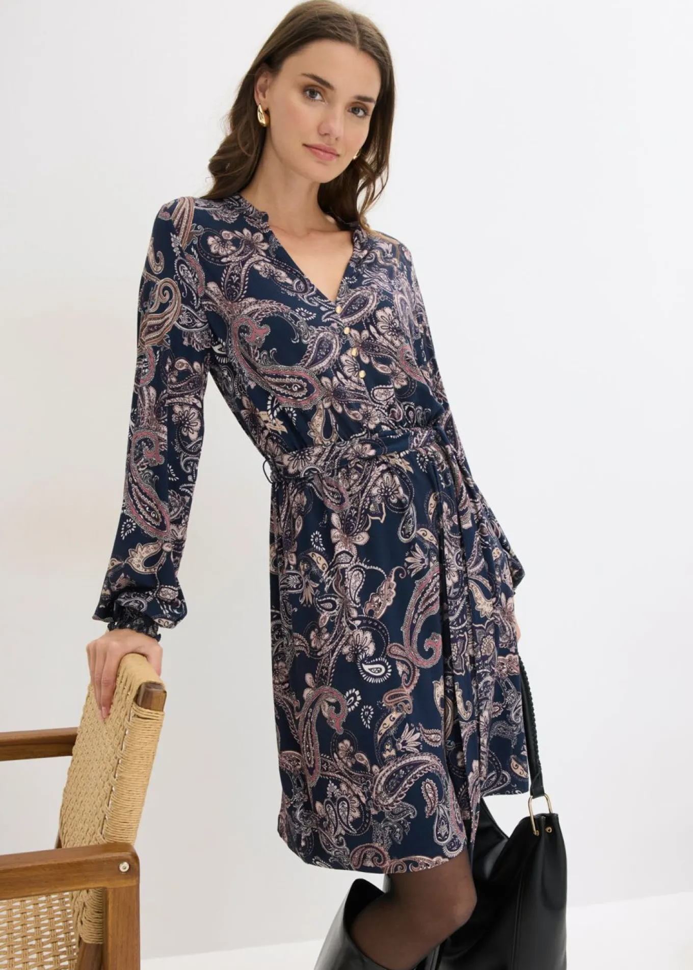 Vestido de punto de suave mezcla de viscosa