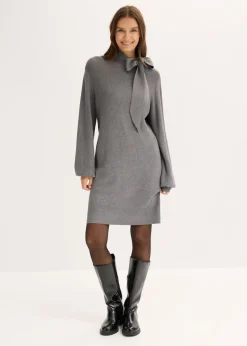 Vestido de punto de suave mezcla de viscosa con lazo